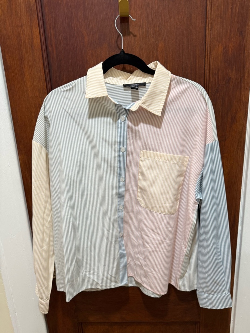 Forever 21 Multicolor Pastel Striped Button-Up Shirt